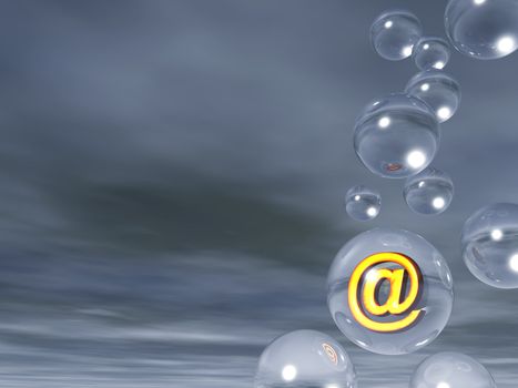 email alias in a glass ball - 3d illustration