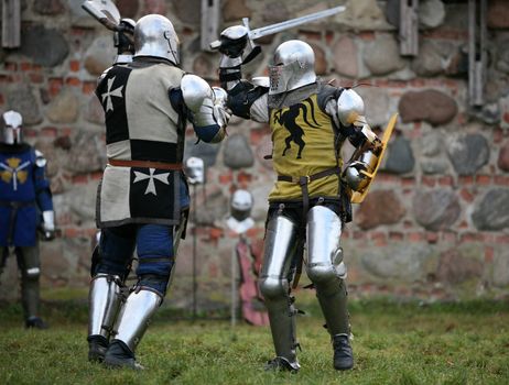 Struggle medieval knights. Show in Kaunas