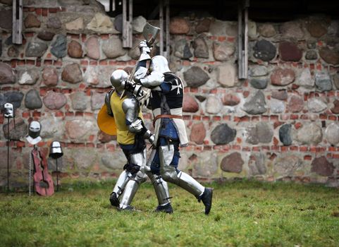 Struggle medieval knights. Show in Kaunas