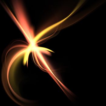 A bright spark or flare isolated over a black background.