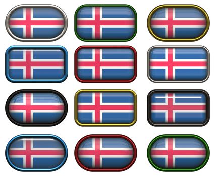 twelve Great buttons of the Flag of Iceland