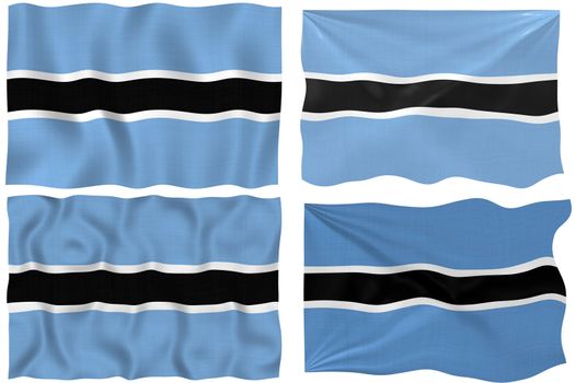 Great Image on white of four Flags of  Botswana