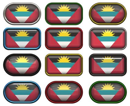 twelve buttons of the  Flag of antigua barbuda