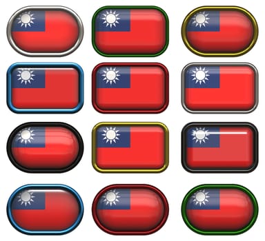 twelve buttons of the Flag of Republic of China Taiwan