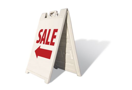 Sale Tent Sign Isolated on a White Background.