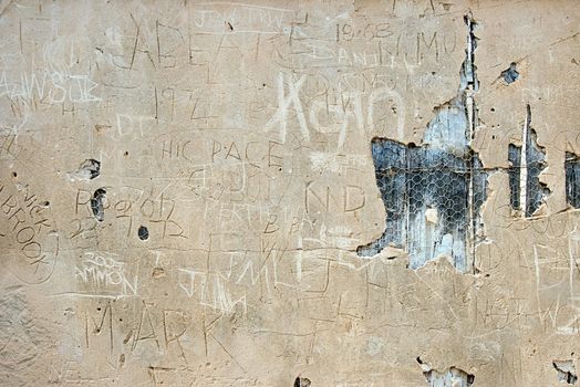 graffitti on ruins of walls 