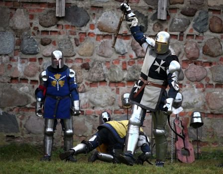 Struggle medieval knights. Show in Kaunas