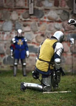 Struggle medieval knight. Show in Kaunas