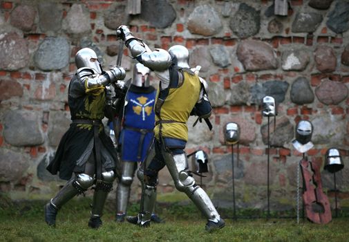 Struggle medieval knights. Show in Kaunas