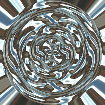 liquid silver or chrome swirls around in a circle