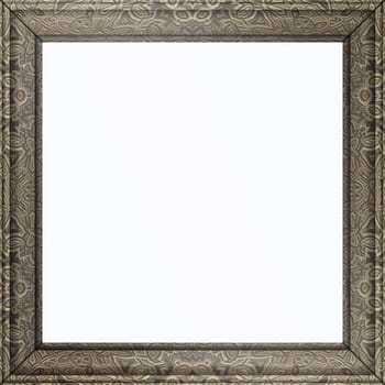 very ornate silver picture frame with white centre