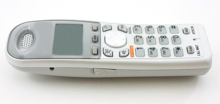 White portable home phone, horizontal view