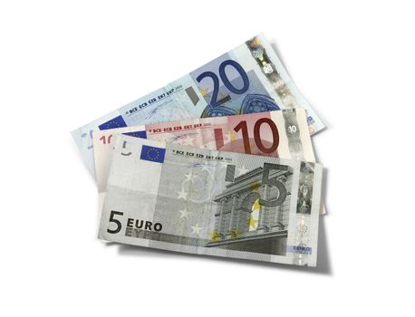 Euro banknotes isolated
