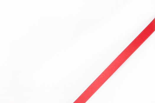 Red ribbon - right side on a white background