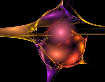 a a rendering of an abstract colored fractal