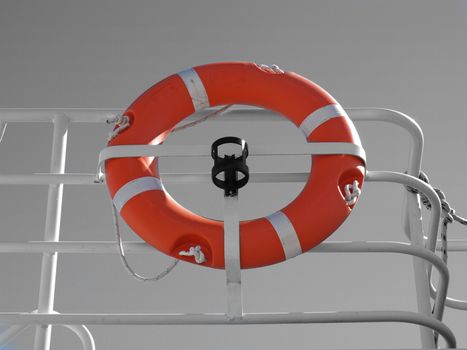 image of an orange yacht safety device