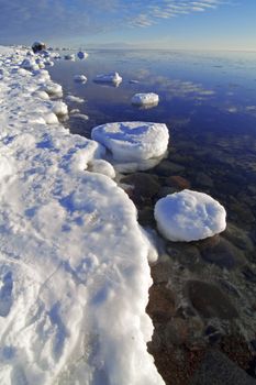 Winter landscape from a Norwegian fjord