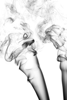 black smoke in white background