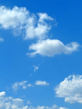 White clouds in the blue sky