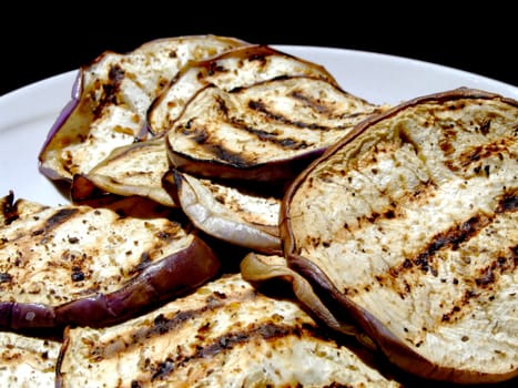 Grilled slices of eggplant