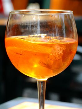 Long-drink on a cocktail bar table