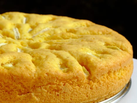 Close-up of a fresh homemade apple cake