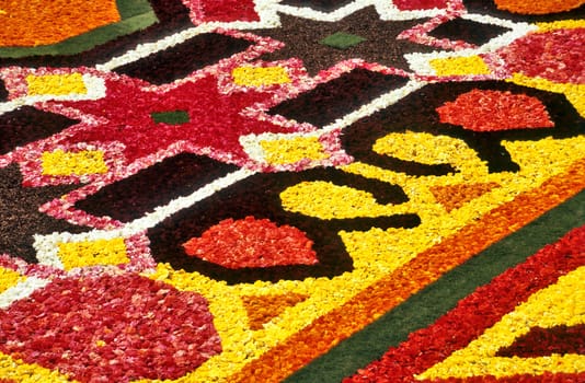 The Brussels flower carpet is designed of Begonias every second year in the central square - Grand Place. This year's theme was the kaledoscope.