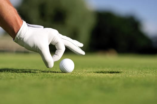 Man playing golf