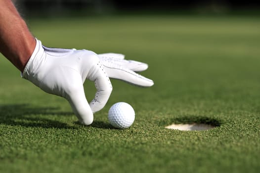 Man playing golf