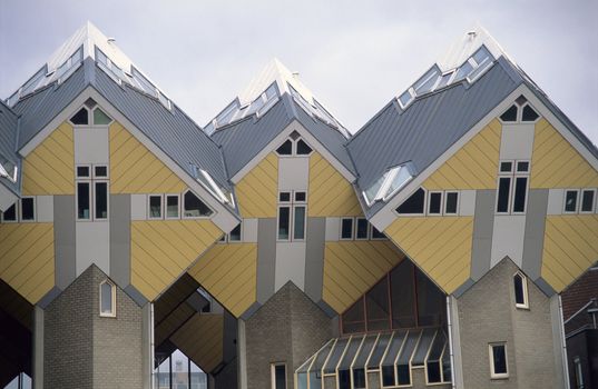 A Close up of the famous Cube Houses in Rotterdam, the Netherlands.