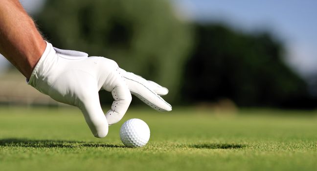 Man playing golf