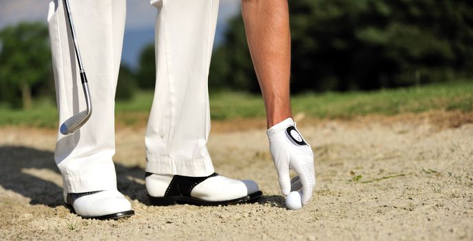 Man playing golf