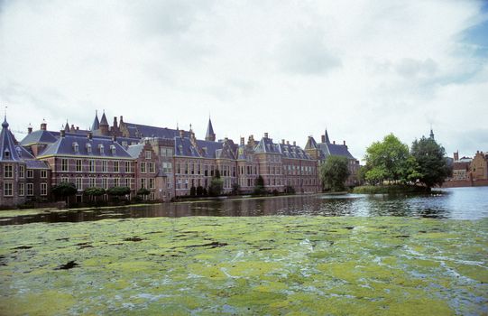 The 13th century Binnenhof comprises the parliament and government buildings of The Hague, Netherlands.