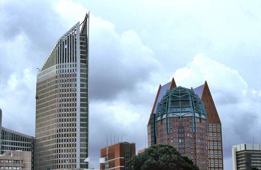 Modern architecture dominates the skyline of Den Haag, The Netherlands