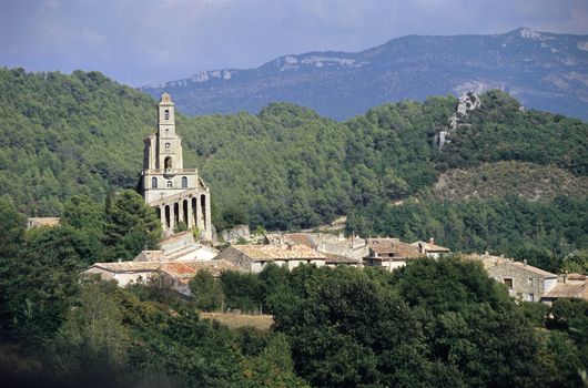 An old stone church in the Alpille mountains of the south of France.