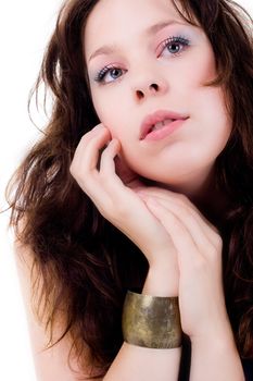 Young beauty woman posing with natural make-up