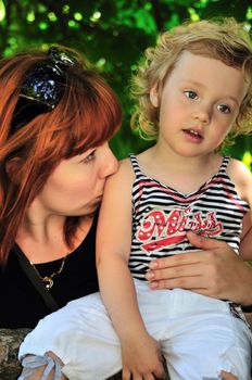 mother and daughter have a fun at the park 