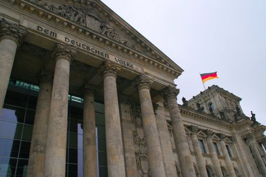 entrance to the Reichstag building in Berlin