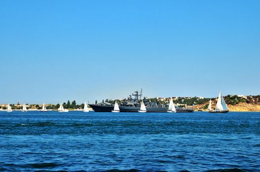 Russian naval parade in the Sevastopol city