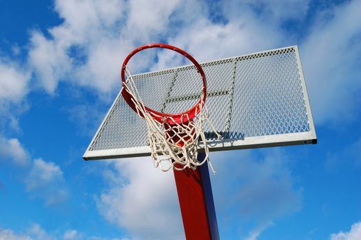 Empty basketball court in the open air