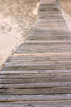 plank footpath to beach