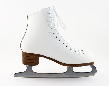 Elegant white figure skate for training and leisure.