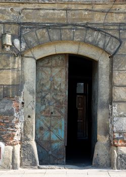 Antique door in the city.