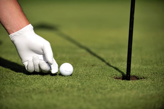 Man playing golf