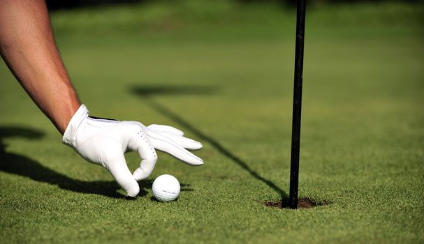 Man playing golf