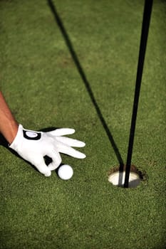 Man playing golf