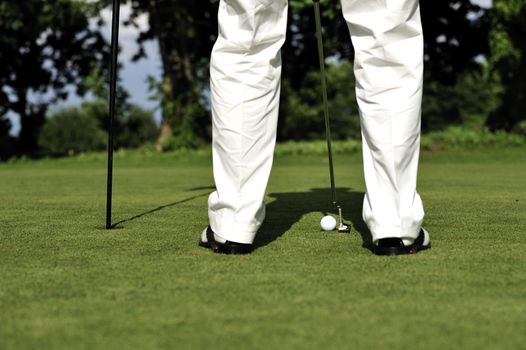 Man playing golf