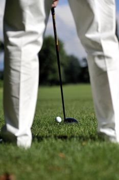 Man playing golf