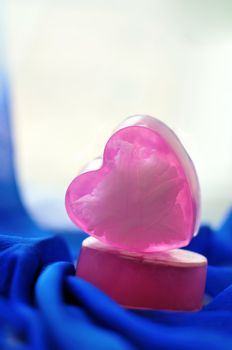 Heart shaped handmade soap - present to valentine day
