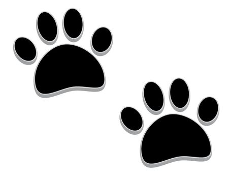 A pair of tridimensional animal footprints